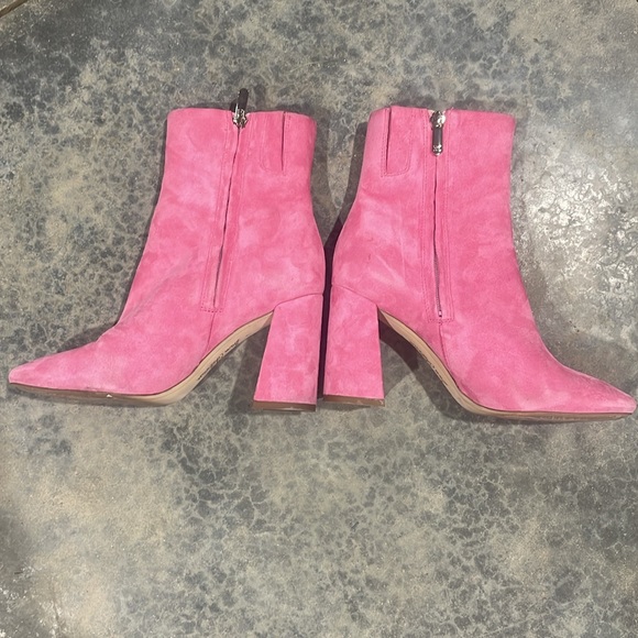 Sam Edelman- SZ 7 Pink Suede Codie Ankle Boots - Picture 2 of 11